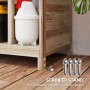 Detailaufnahme: Outsunny Gartenschrank aus Tannenholz mit Bodenbefestigung für stabilen Stand.