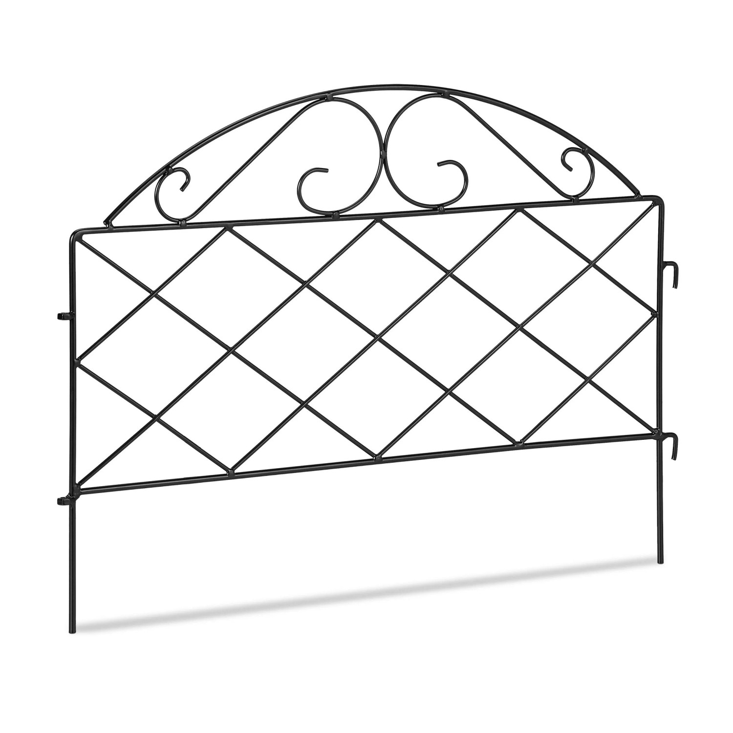 Relaxdays Beetzaun Eisen Schwarz Zum Stecken 324,5 cm x 30 cm 3,6 kg