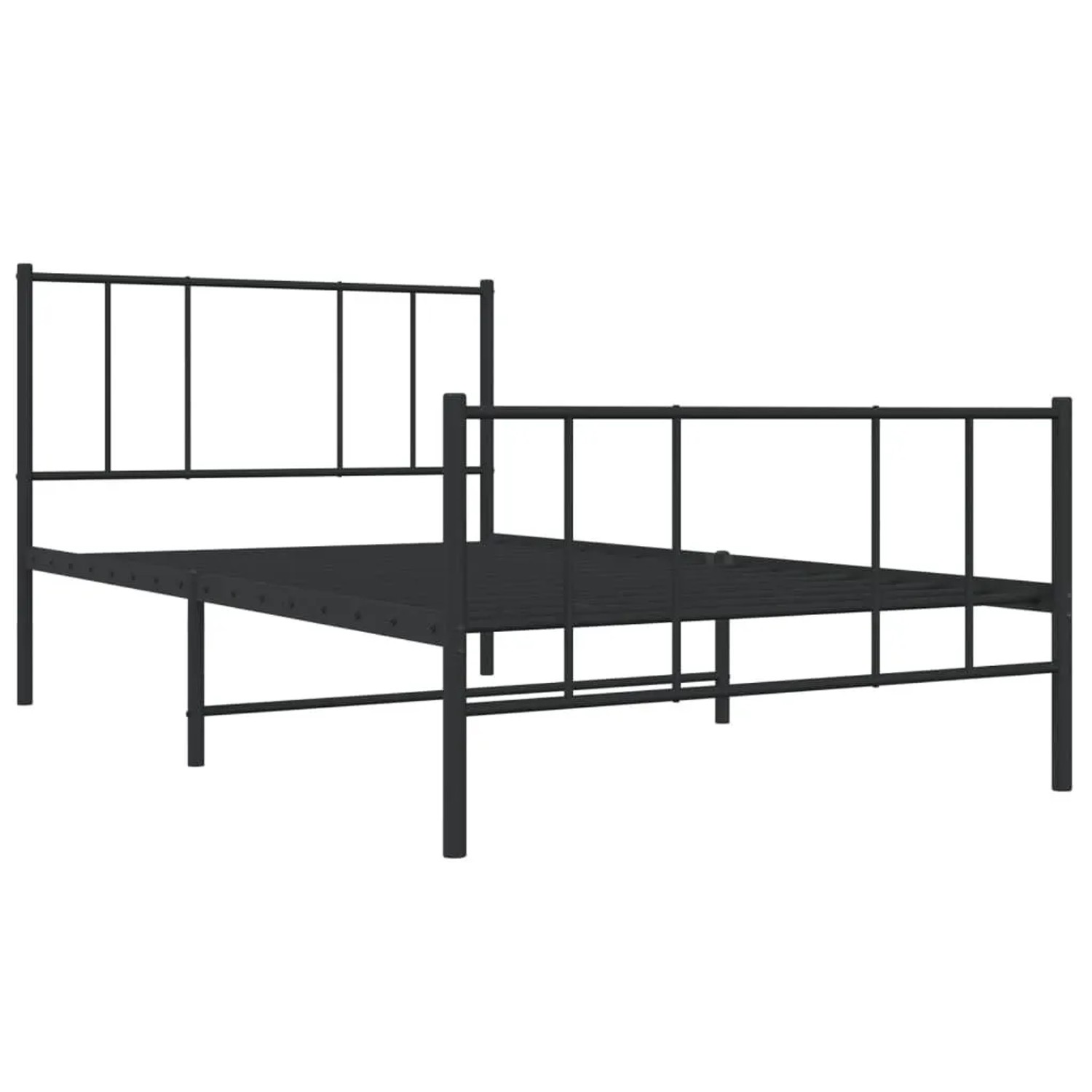vidaXL Bettgestell mit Kopf- und Fußteil Metall Schwarz 107x203 cm 352494 günstig online kaufen
