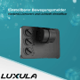 Detailaufnahme des LUXULA LED Fluter Bewegungsmelders mit Einstellknöpfen für Licht und Abstand.