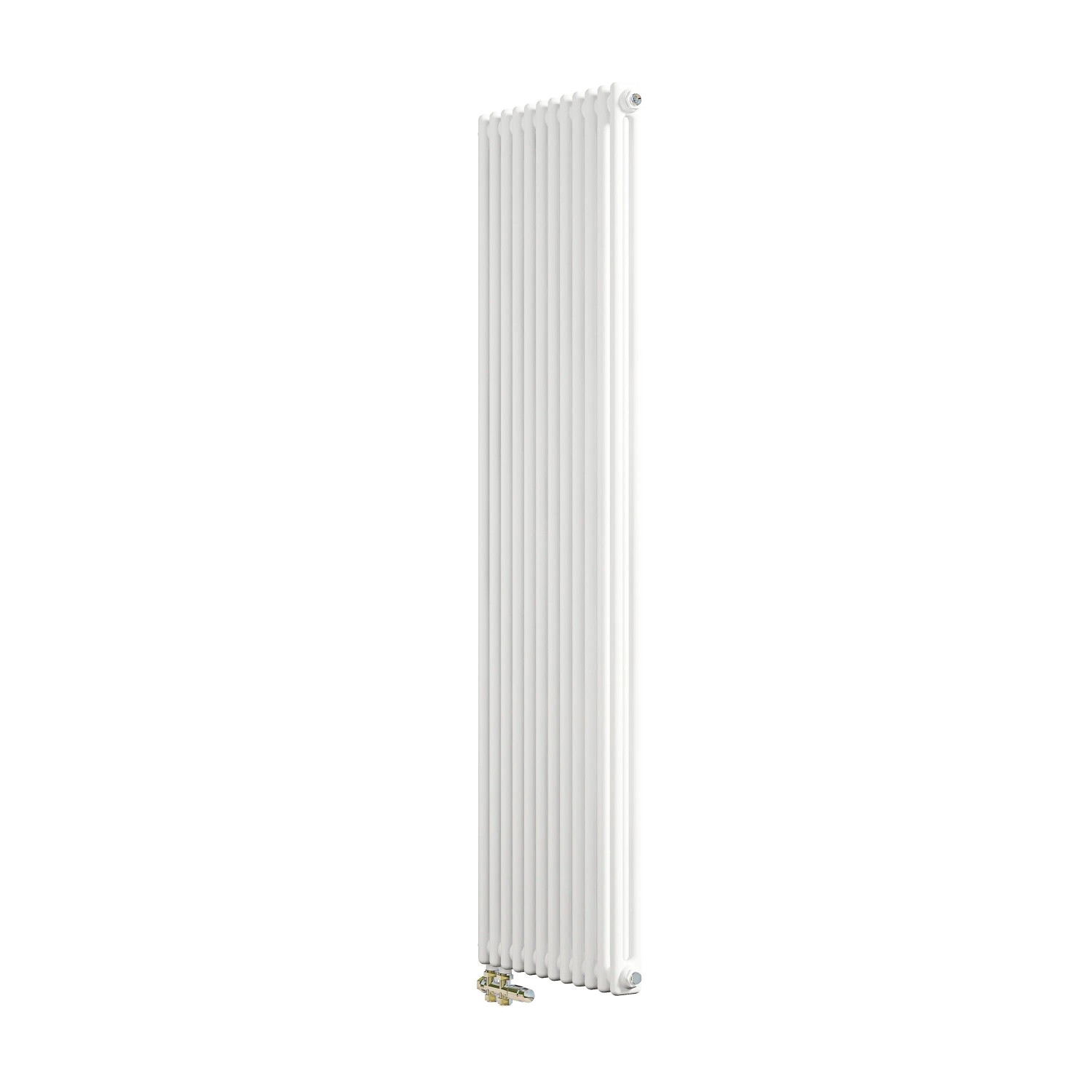 AICA Traditioneller Heizkörper 1800 x 560 mm Gusseisenstil 2 Spalten mit Seitenanschluss Weiß 1807W