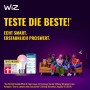 WiZ LED Lampe E27 mit App Steuerung, smarte Glühbirne mit Farbwechsel und Dimmfunktion.
