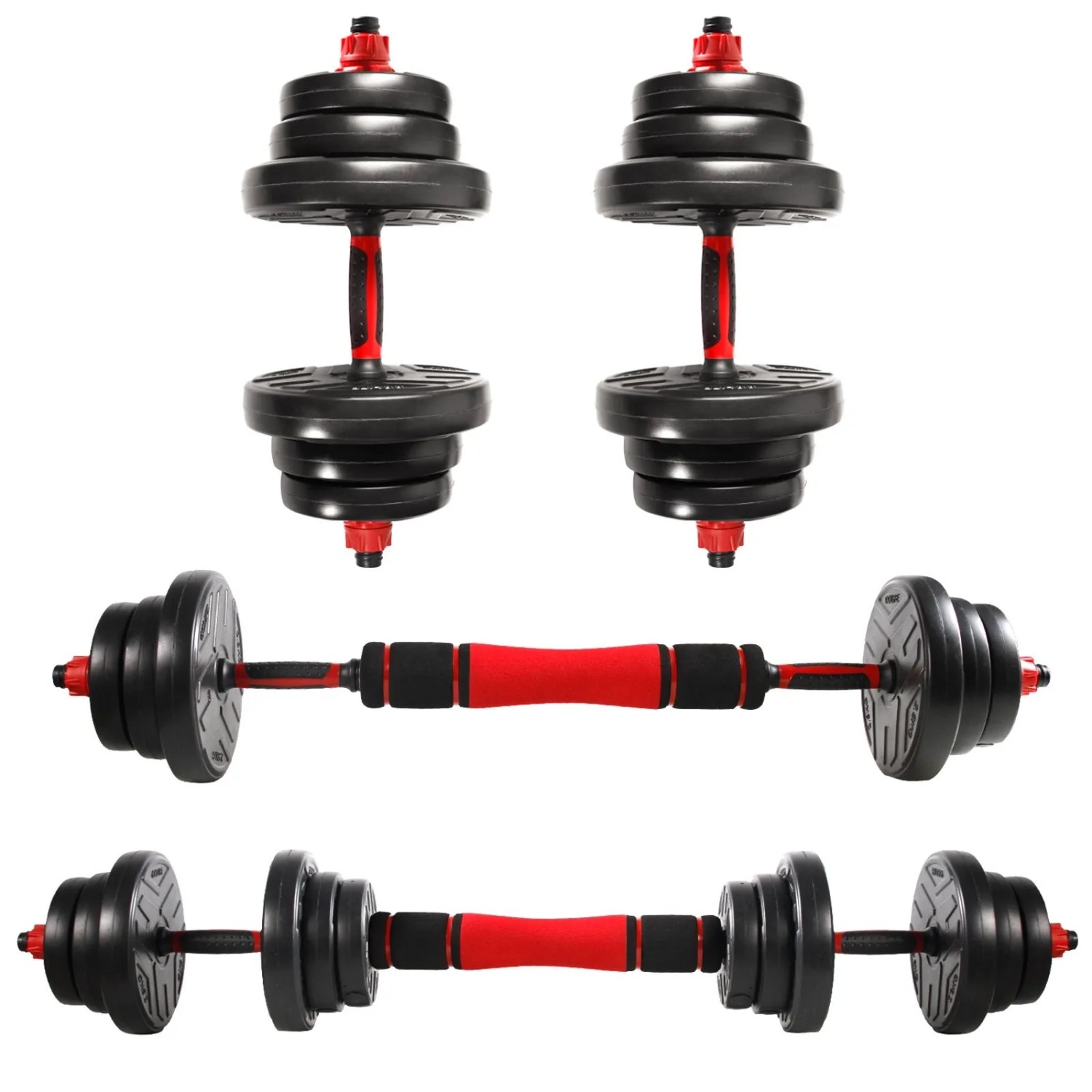 CCLIFE Hanteln Set 2er Kurzhanteln Langhanteln Verstellbar 20kg Hantelset Professionell Dumbbell mit Verbindungsstahlrohr Gewichten