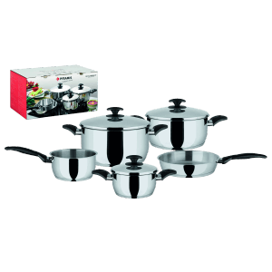 Pyramis Gourmet Kochtopf-Set, 8-teilig, Edelstahl, für alle Herdarten geeignet.
