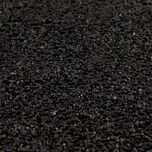 Nahaufnahme: Terralith Buntsteinputz Mosaikputz BSP30 Schwarz, 2mm Körnung.