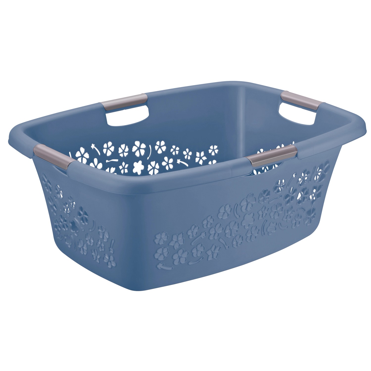 Rotho Wäschekorb Flowers 50, Horizontblau