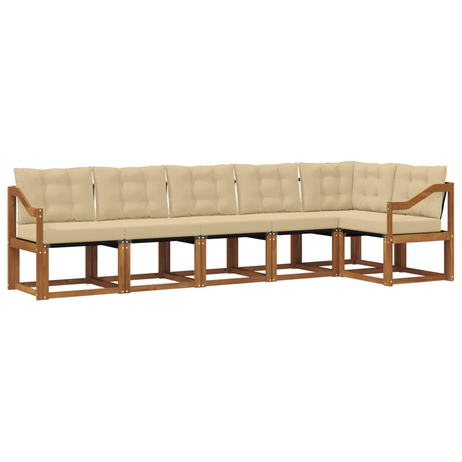 vidaXL Outdoor-Sofagarnitur mit Kissen 6-Tlg Natur und Beige 3368724