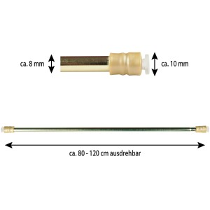 Bestlivings Klemmstange, gold glänzend, 80-120cm, ausziehbar für Gardinen & Vorhänge.
