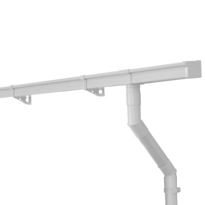 Inefa Dachrinnen Set, 5m, NW 68, Kastenrinne, Weiß, Dachentwässerung aus PVC.