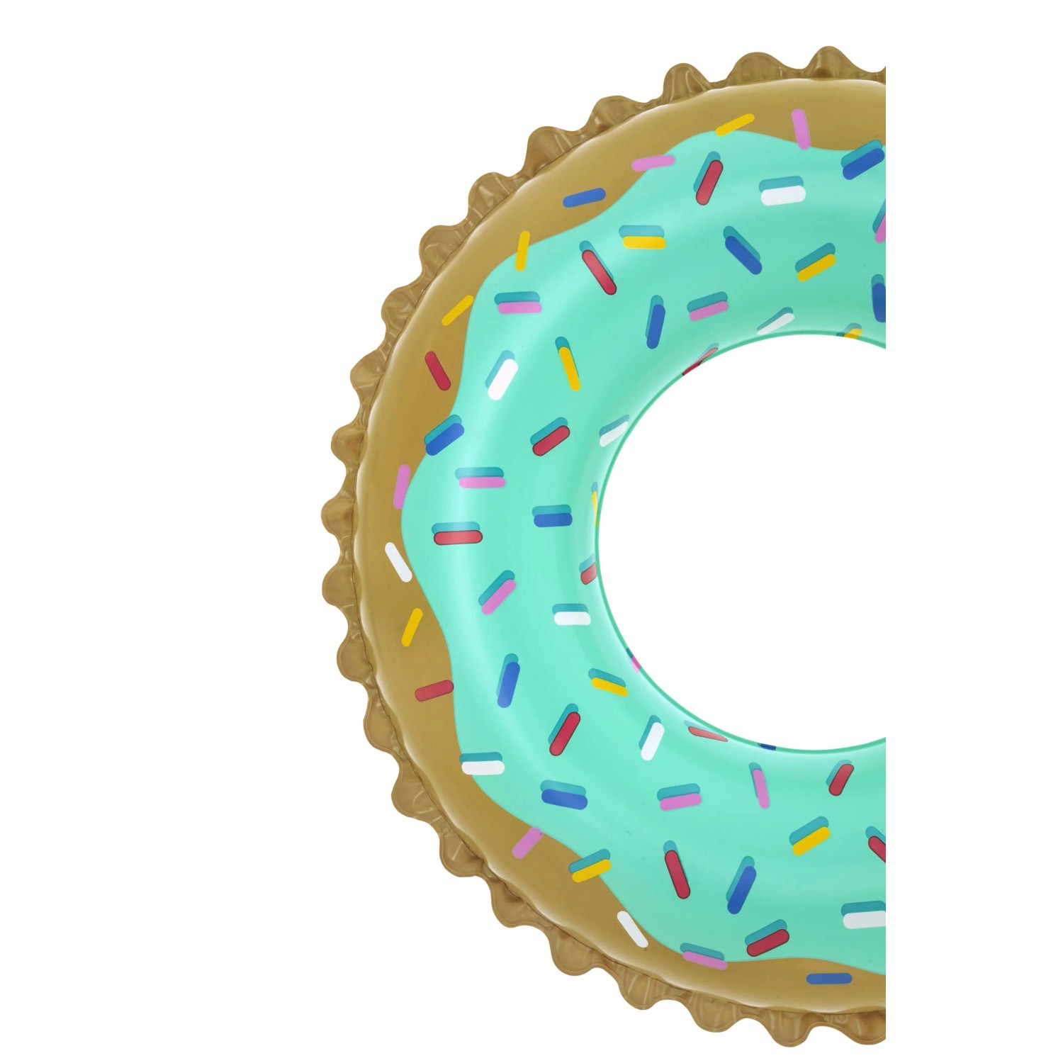 Bestway Schwimmring Sweet Donut, Ø 77 cm, türkis mit bunten Streuseln.