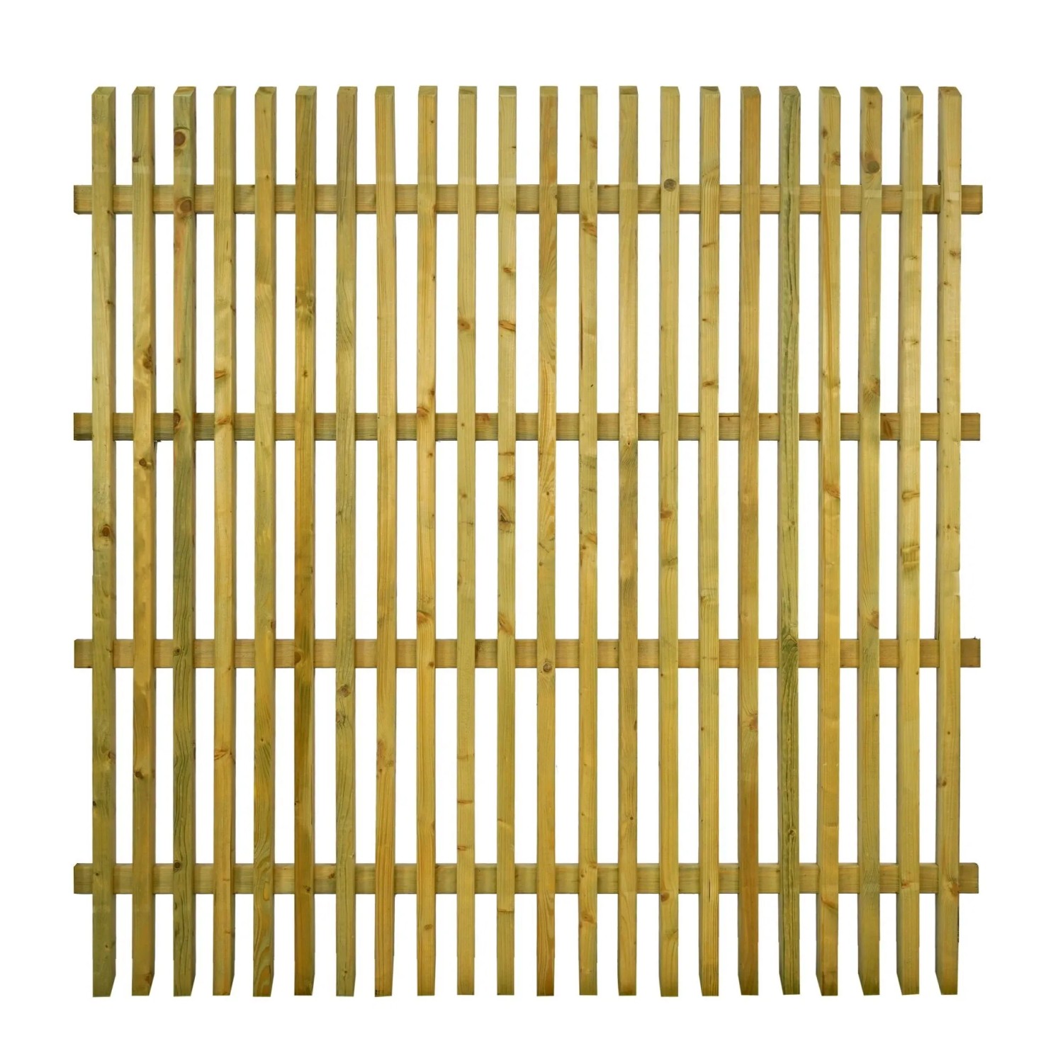 GartenLand Lattenzaun BERGAMO Abgeschrägt 180x180 cm Holzzaun Fichte PEFC KDI Grün mit Abgeschrägten Latten