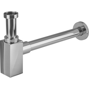 Design Flaschensiphon 32 mm aus verchromtem Messing für Waschbecken.