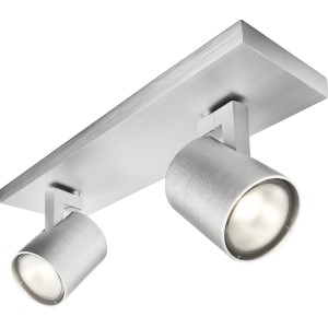Philips Spot Runner, 2-flammig, aus Aluminium. Schwenkbare Spots für flexible Beleuchtung.