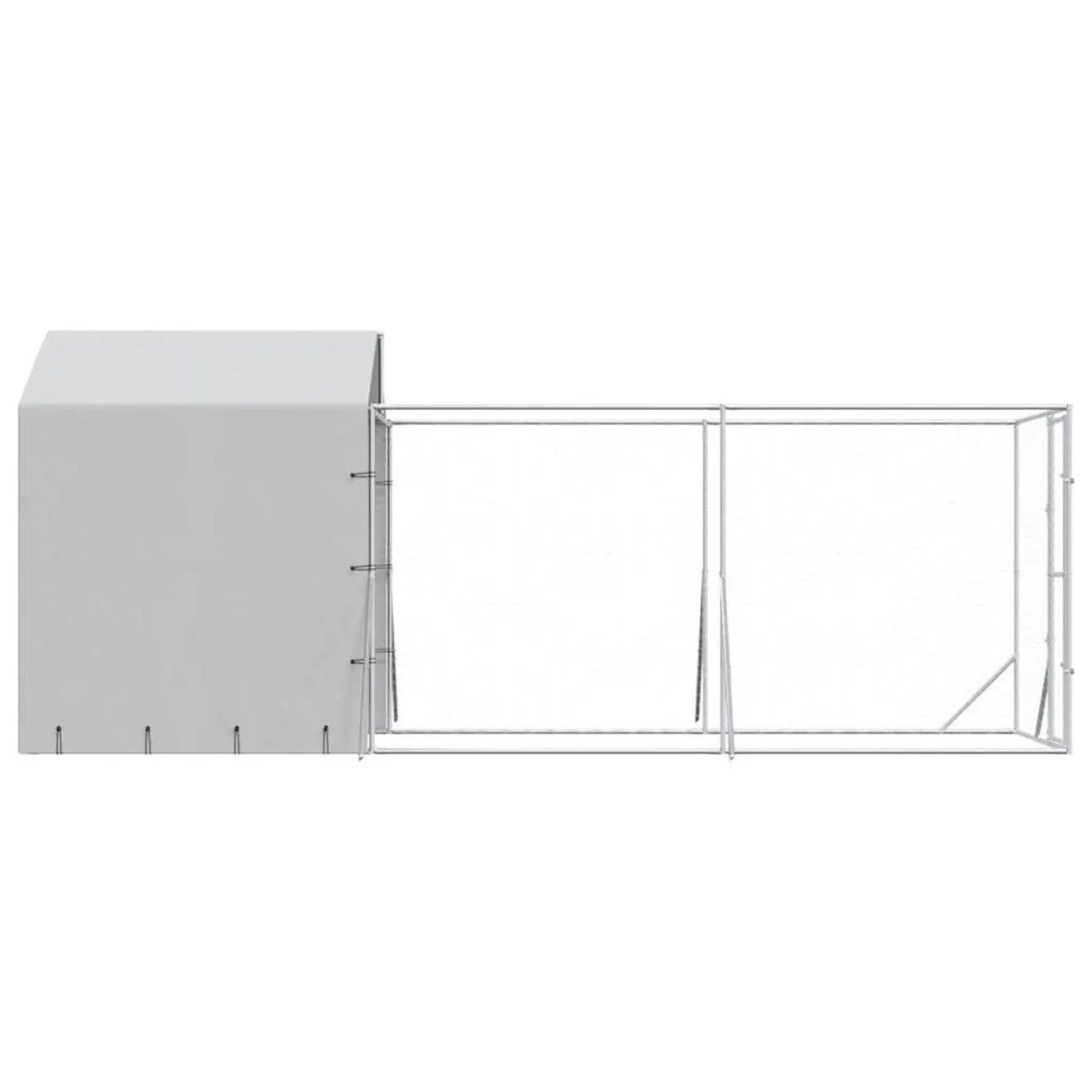 vidaXL Outdoor-Hundezwinger mit Dach Silbern 2x6x2,5m Verzinkter Stahl 3190475_6