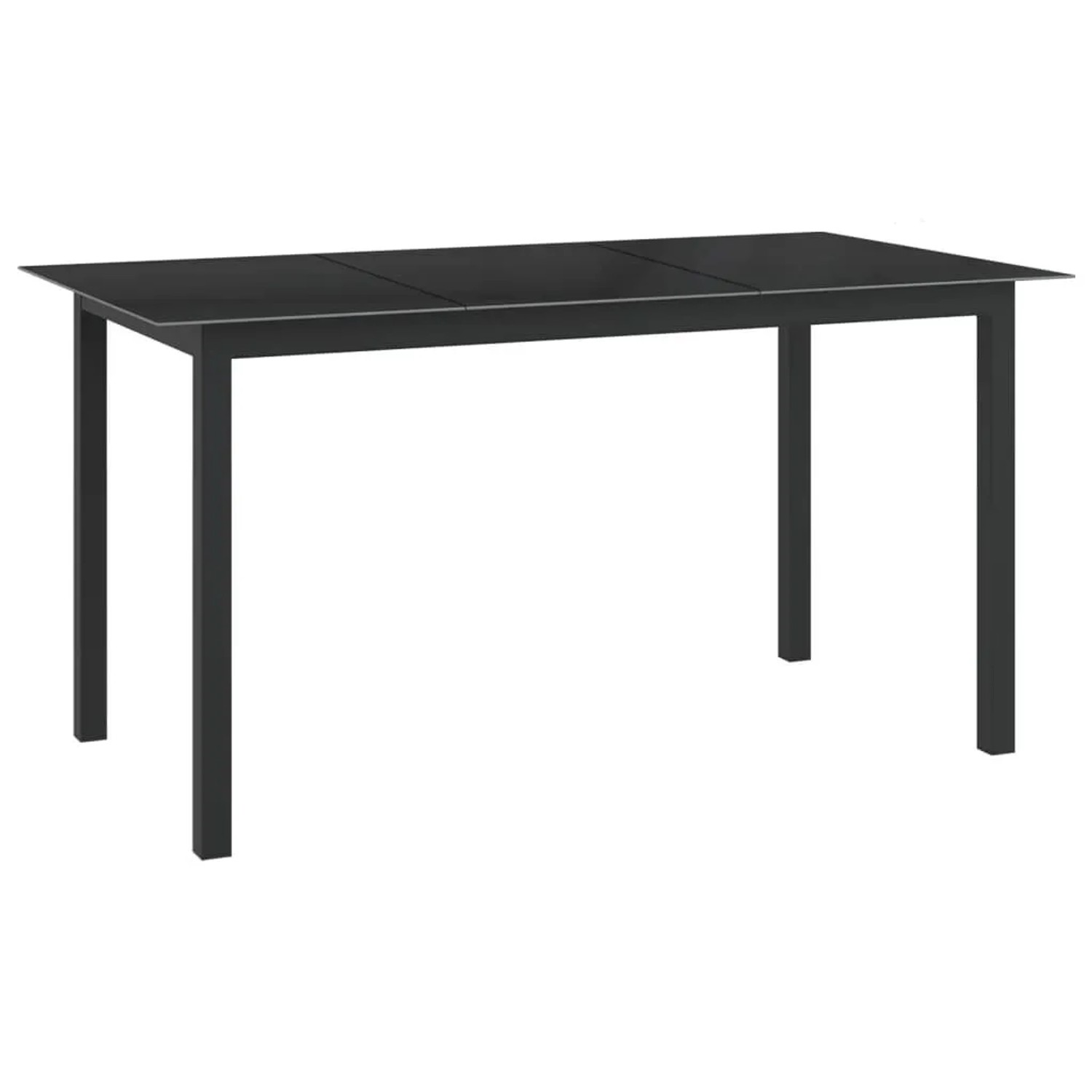 Furnicato Gartentisch Schwarz 150x90x74 Cm Aluminium Und Glas