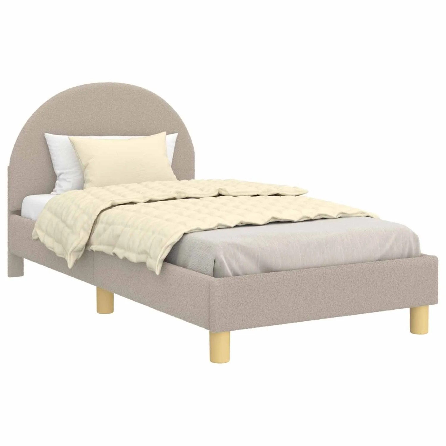 vidaXL Kinderbettgestell mit Kopfteil Hellgrau 80 x 160 cm Schafstoff 42011 günstig online kaufen