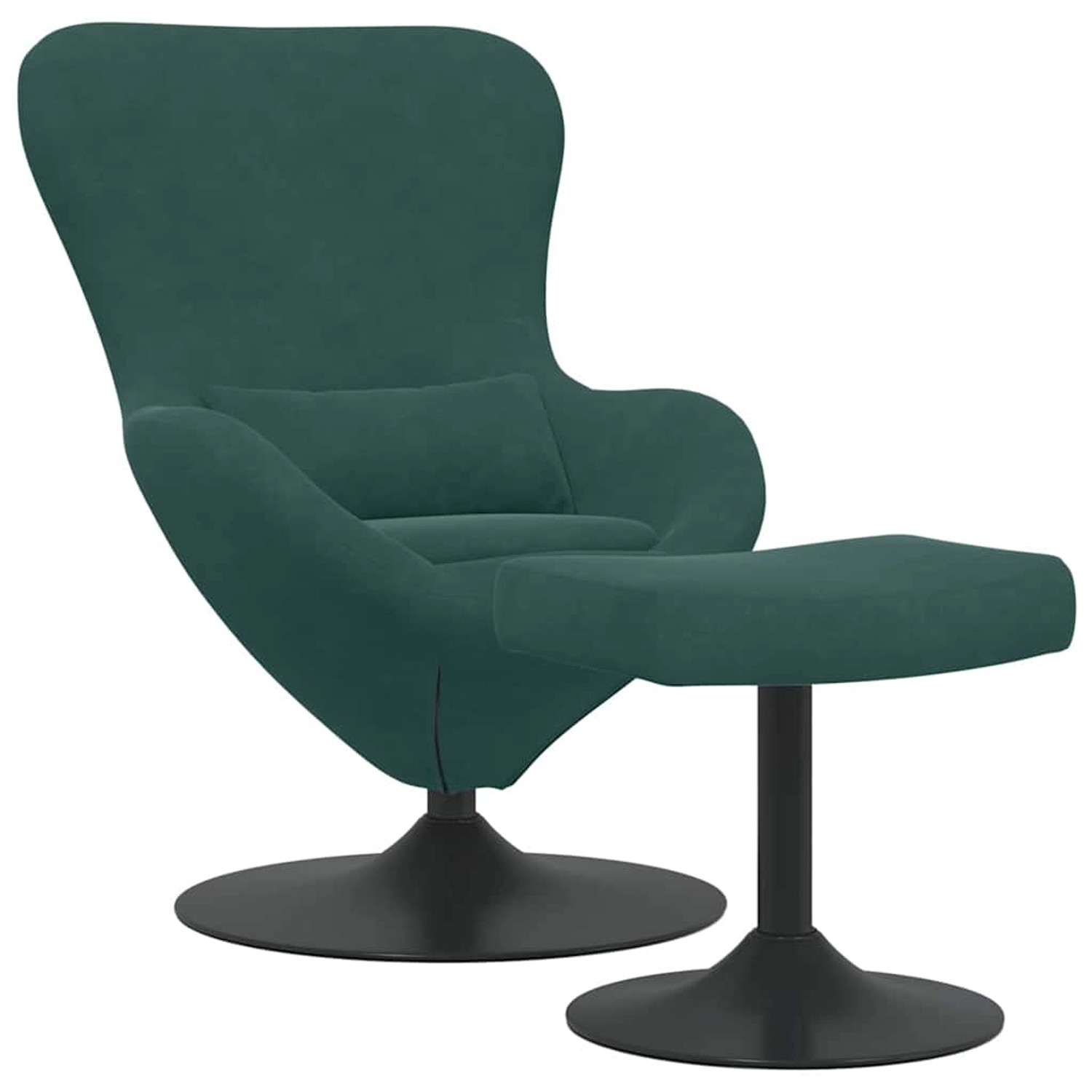 vidaXL Eierstuhl mit Fußhocker Dunkelgrün 63 x 73 x 90 cm Samt 42002746 günstig online kaufen