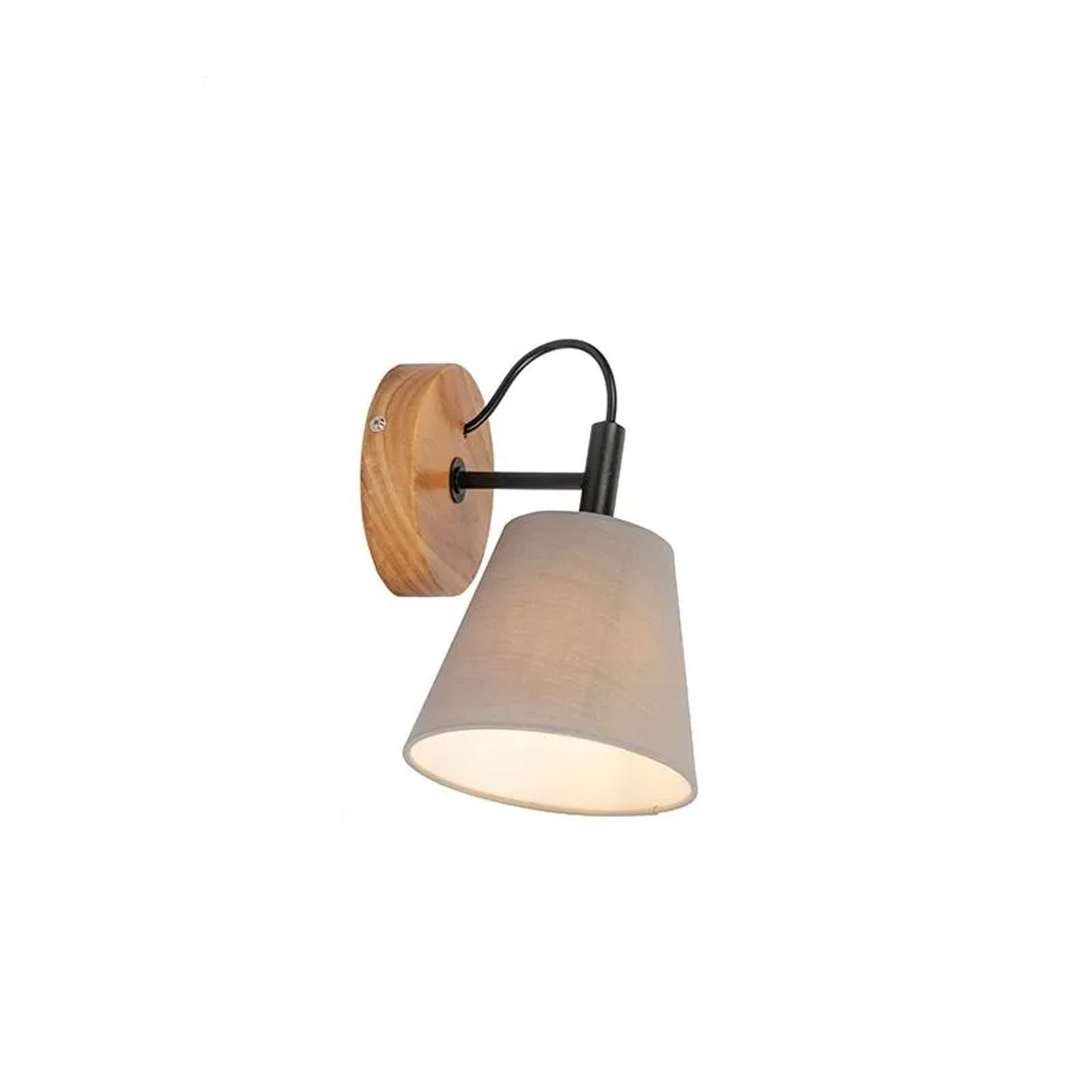 QAZQA Land Wandlampe Holz mit Grau Cupy