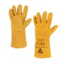 STAHLWERK Schweißerhandschuhe aus Leder, gelb/orange, zum Schutz beim Schweißen.