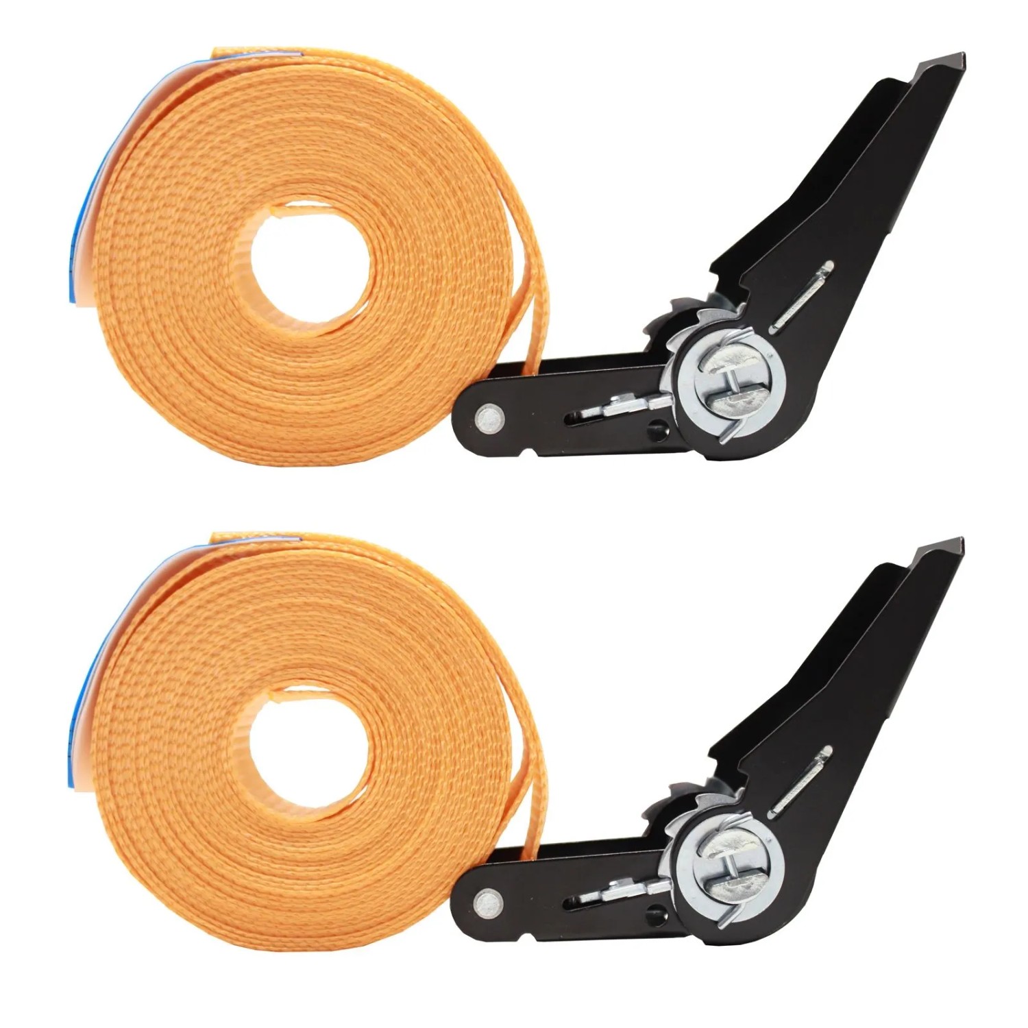 TRUTZHOLM 2x Spanngurt mit Ratsche 6m Einteilig 800kg 0,8t Orange