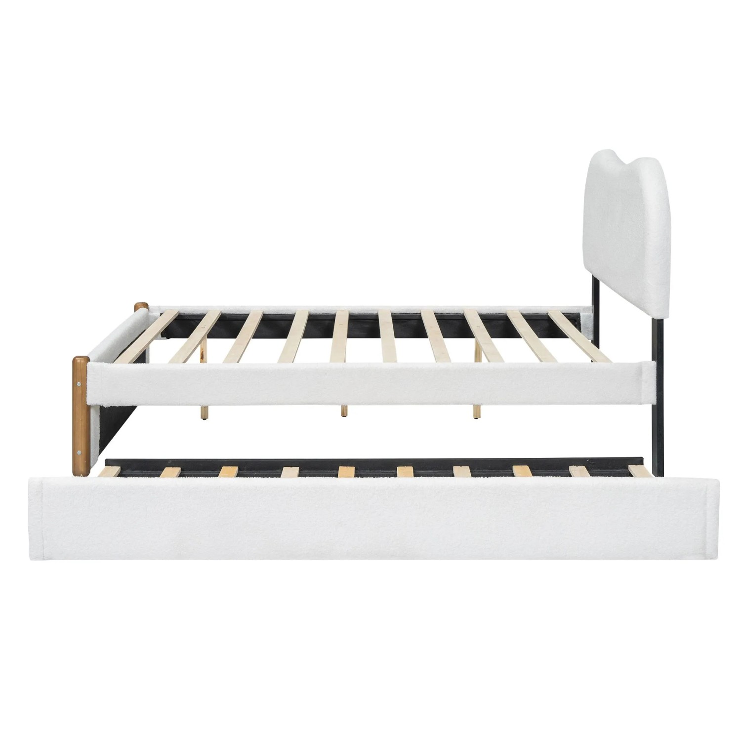 okwish Polsterbett 140x200cm mit Ausziehbett Kinderzimmer Weiß ohne Matratze