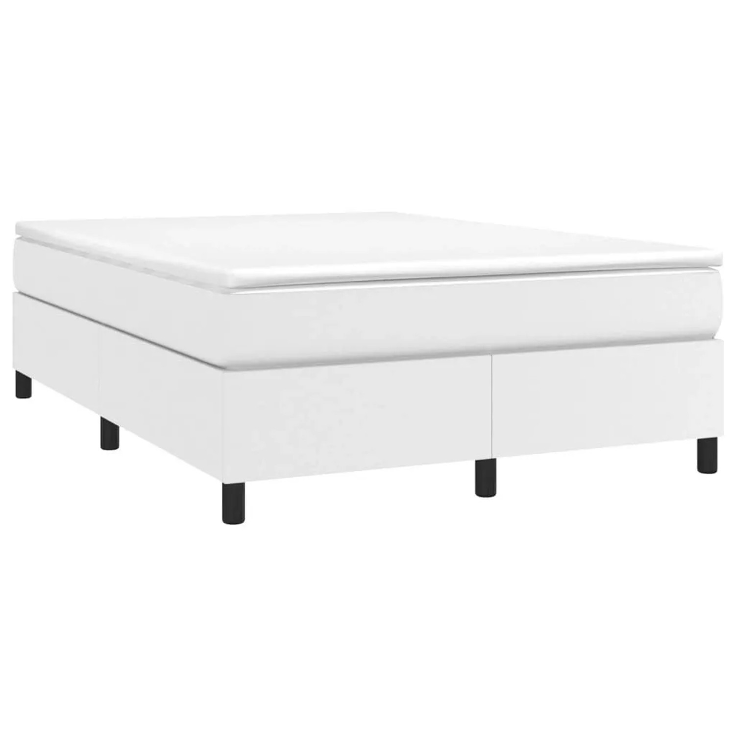 vidaXL Boxspringbett mit Matratze Weiß 140x190 cm Kunstleder 3144603 günstig online kaufen
