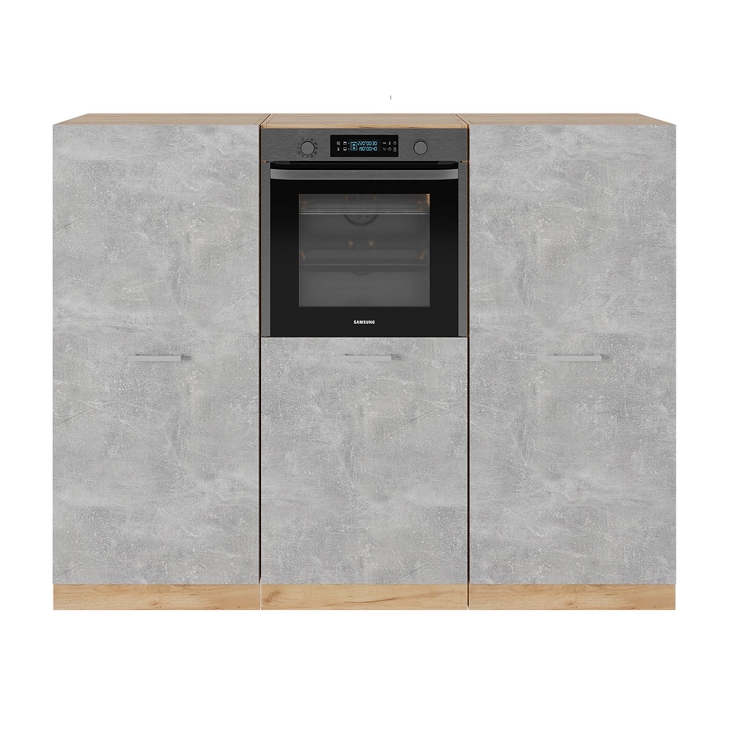 Vicco R-Line Küchenblock Beton/Goldkraft Eiche 180 cm ohne Arbeitsplatte günstig online kaufen