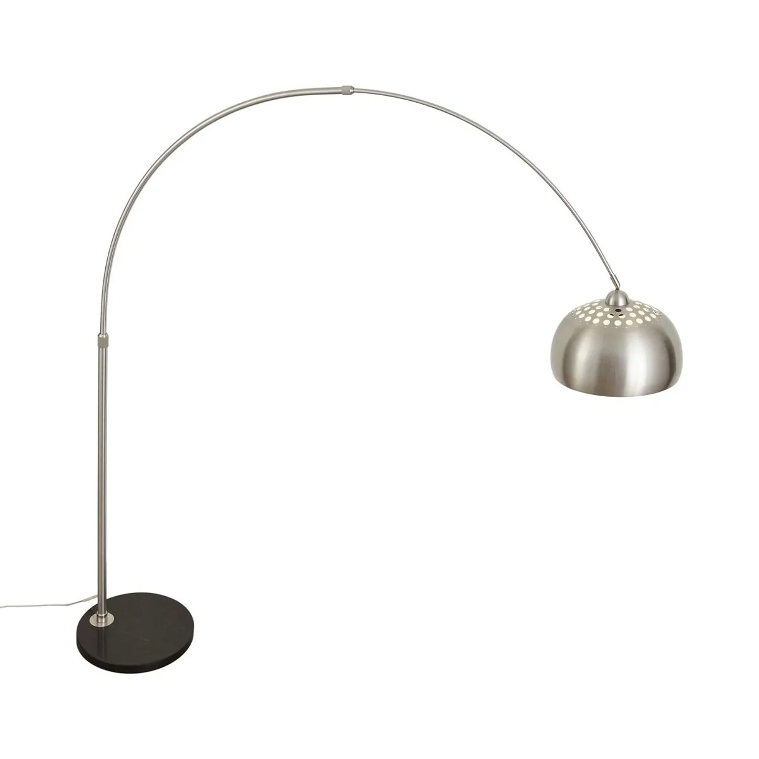 Moderne, verstellbare Bogenlampe Grande aus Stahl für Innenräume.