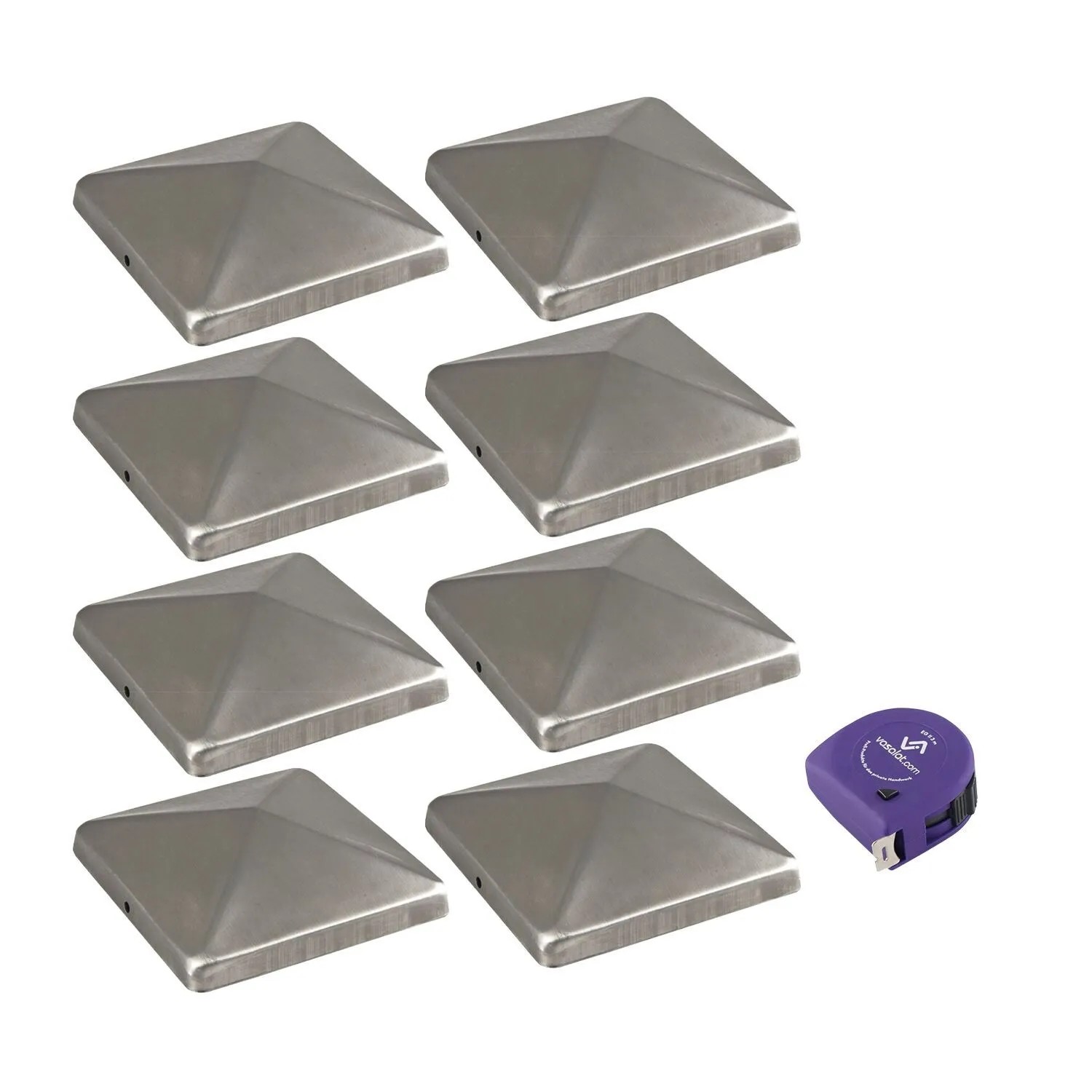 vasalat Set Pfostenkappe 10x10 cm Edelstahl mit Schrauben
