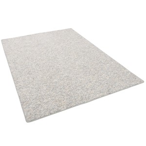 Grauer Kurzflorteppich Juna in Woll-Optik, meliert, 160x160 cm. Berber Teppich für Wohnräume.