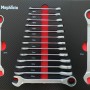 Mephisto Ringschlüssel-Set im Werkzeugwagen: 22-teilig, Chrom-Vanadium-Stahl, Größen 6-27 mm.