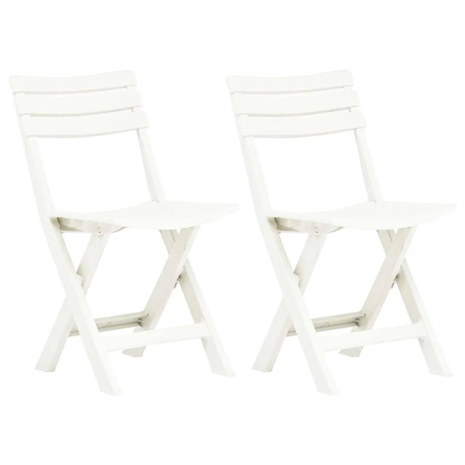 Furnicato Klappbare Gartenstühle 2 Stk Kunststoff Weiß