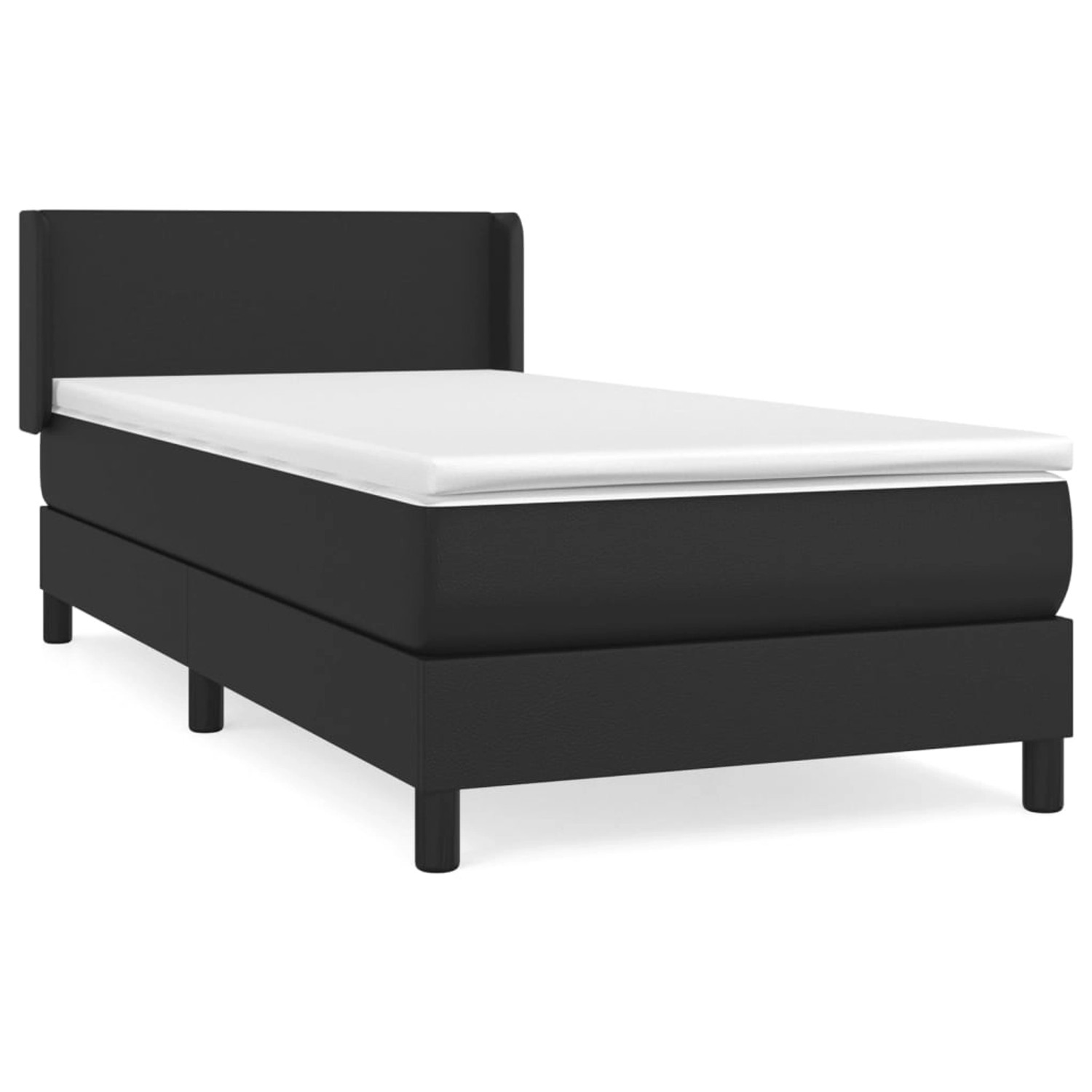 Vidaxl Boxspringbett Mit Matratze Schwarz 80x200 Cm Kunstleder günstig online kaufen