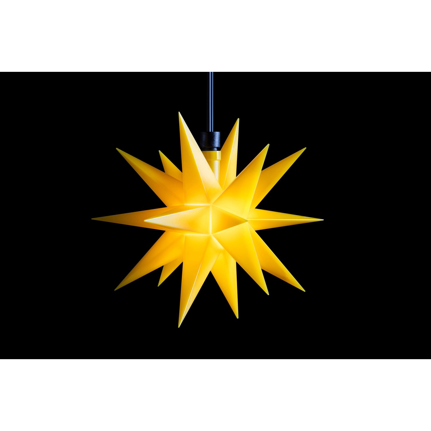 Sterntaler Dekostern Weihnachtsstern Kunststoff 18-Zacker mit Timer 16cm Außen LED Batterie Gelb