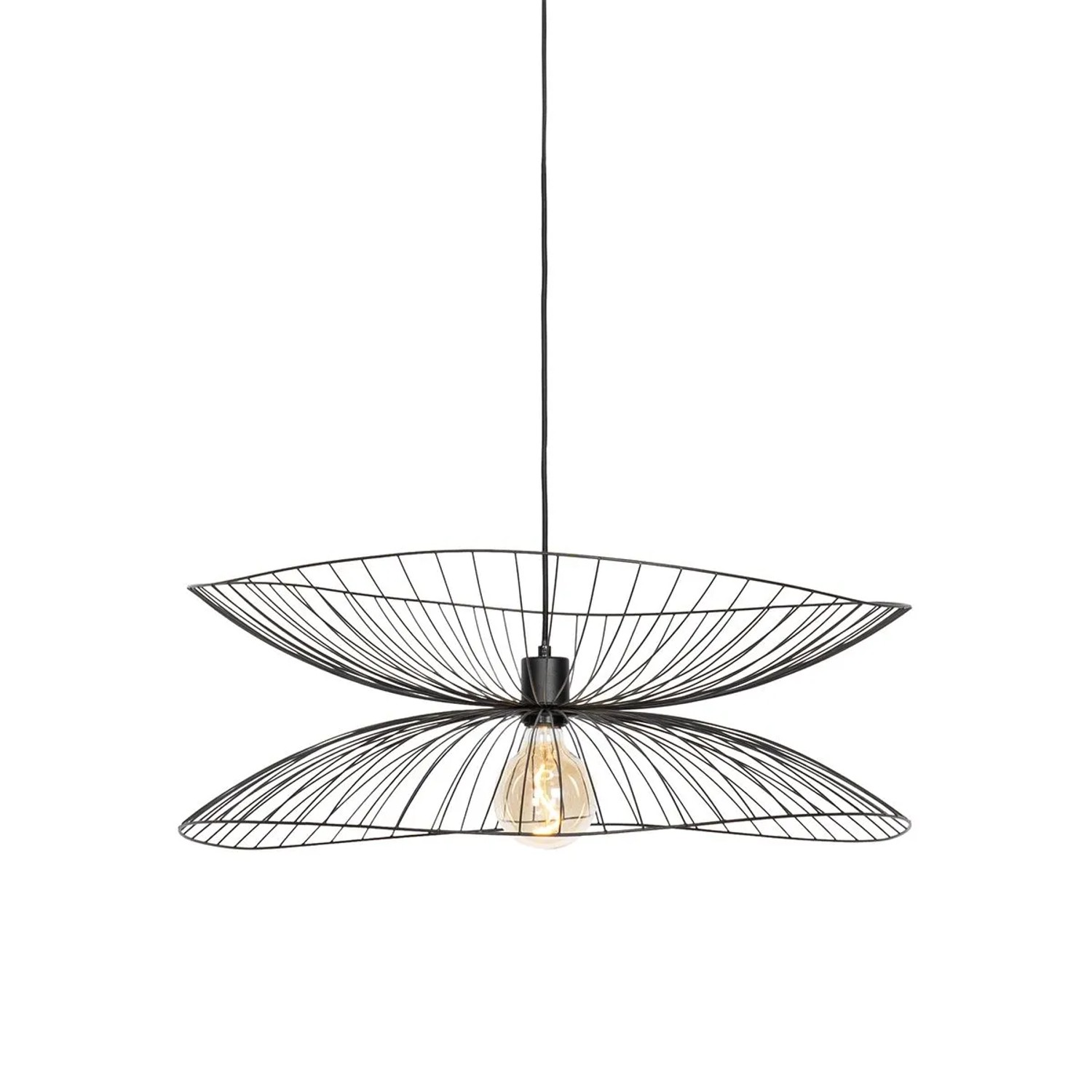 QAZQA Design-Hängelampe Schwarz 66cm Pua