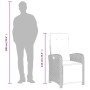 Brauner Poly Rattan Gartensessel mit cremefarbenen Kissen, verstellbar, 110 cm hoch, neben Silhouette zur Größenanzeige.
