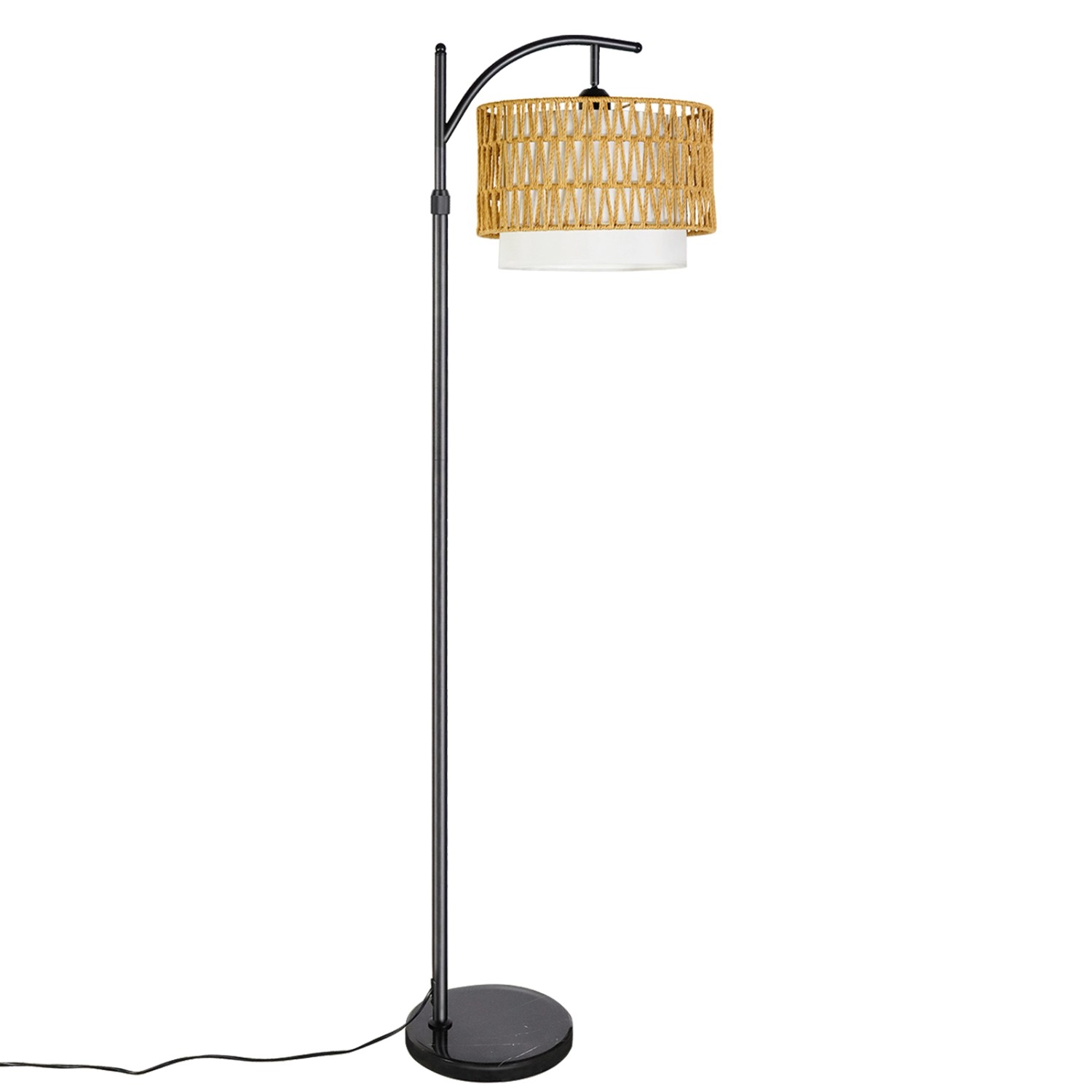 Thumbnail - CCLIFE Stehlampe Bogenlampe LED E27 60W Höhenverstellbar 160cm-175cm Beige