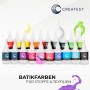 CREATEST Batikfarben-Set mit 20 Textilfarben in Flaschen für DIY-Projekte.