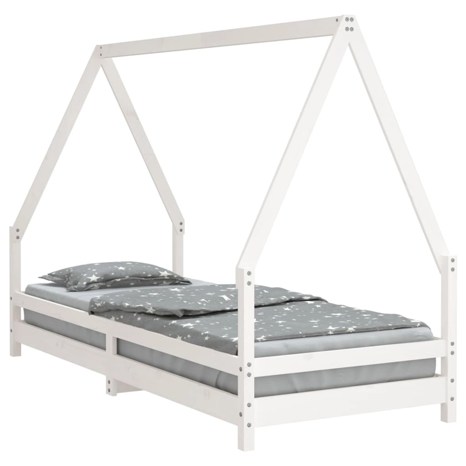 vidaXL Kinderbett Weiß 90x200 cm Massivholz Kiefer 834484 günstig online kaufen