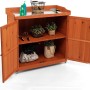 Costway Gartenschrank Holz Lagerschrank Garten 98,5x48x100cm