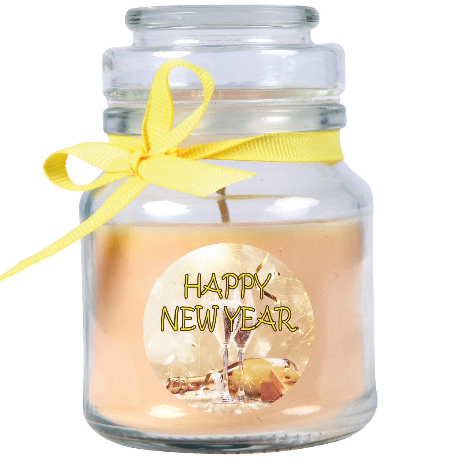 HS Candle Duftkerze & Glas Neujahr Creme Bonbon 30h günstig online kaufen