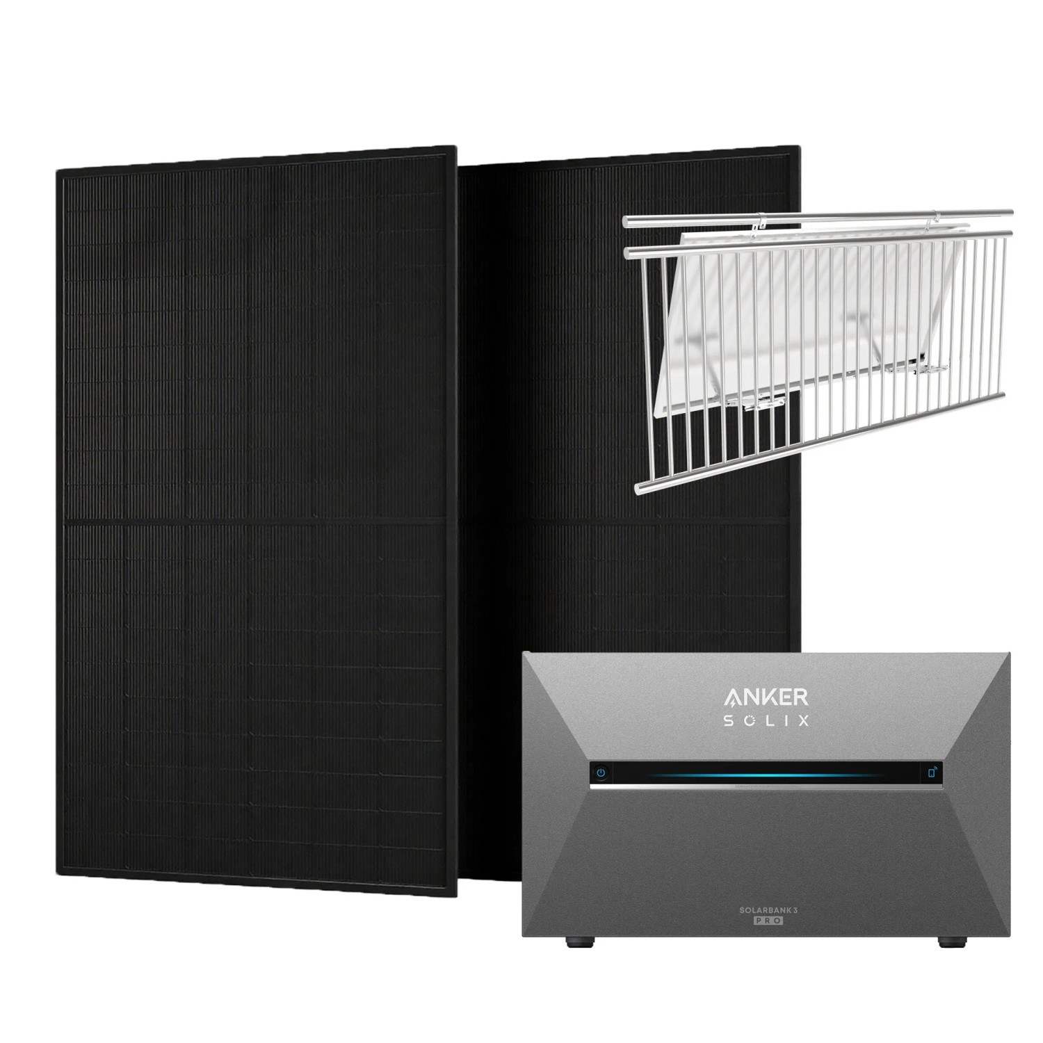 Anker Solix 1.000 W Balkonkraftwerke Mit Solarbank 3 Pro Mit Halterung für Balkongeländer