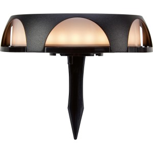 Schwarze LED Solarleuchte 2 in 1, rund, Ø14cm, für den Garten oder die Terrasse.