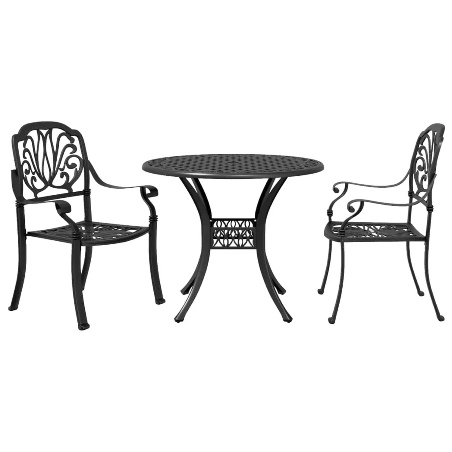 Thumbnail - vidaXL 3-Tlg Bistro-Set Schwarz Aluminiumguss 3216323