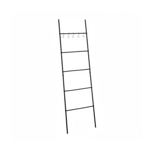 Relaxdays Handtuchleiter Stahl Schwarz Mit 5 Sprossen 178 cm x 58 cm x 1,5 cm