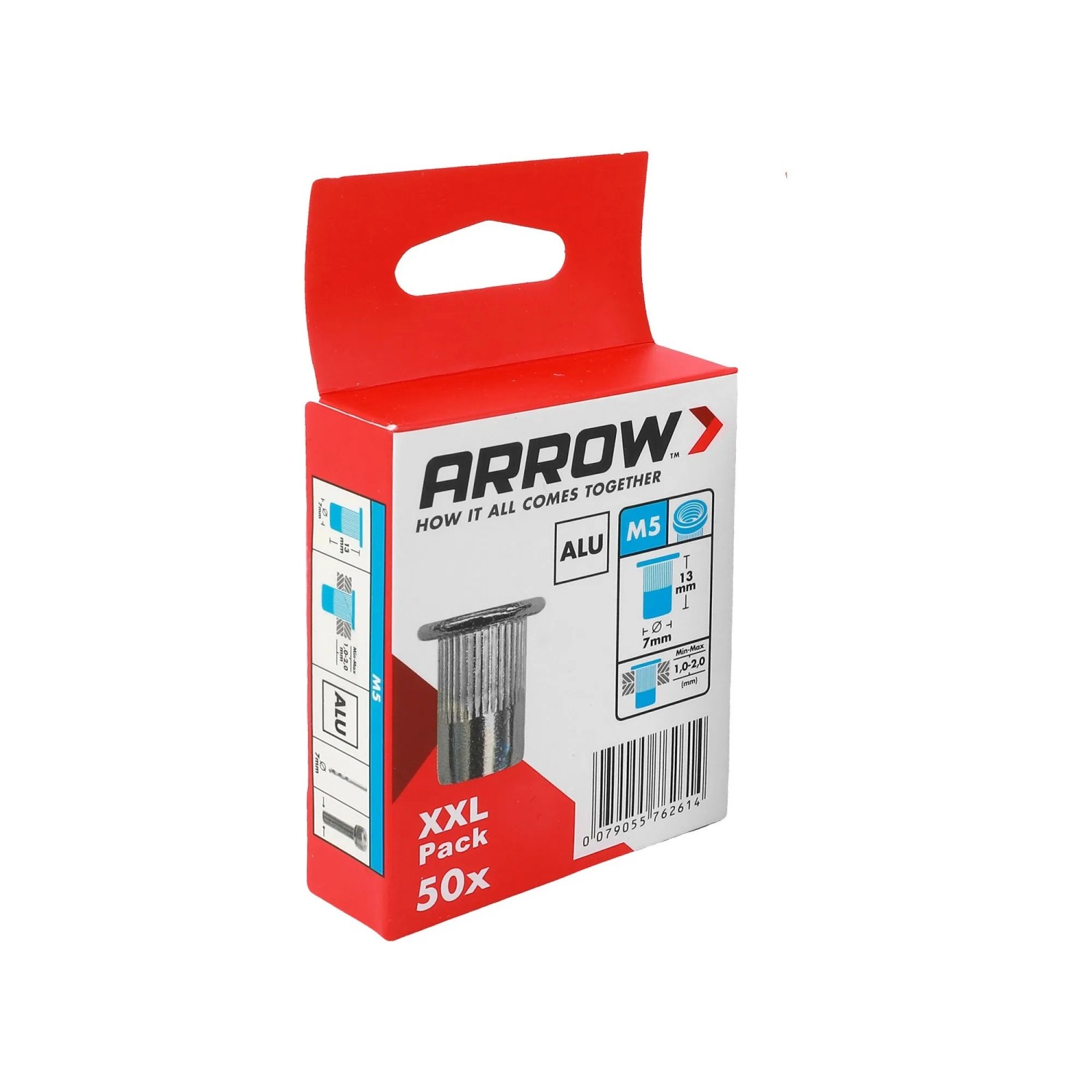 Arrow Nietmutter RN M5 Alu Ø 7 mm x 13 mm 50 Stück