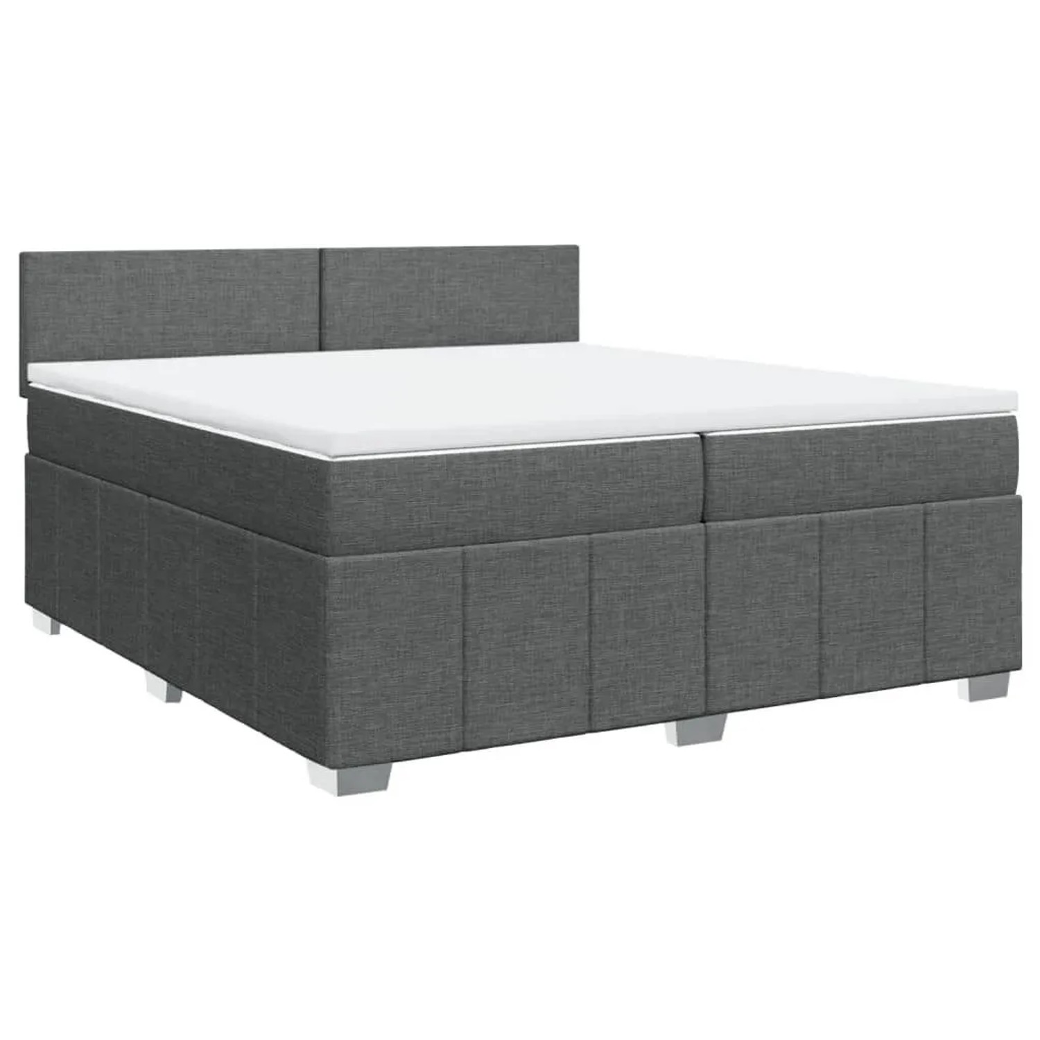 vidaXL Boxspringbett mit Matratze Dunkelgrau 200x200 cm Stoff 3289469