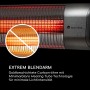 Detailaufnahme: Blumfeldt Dark Wave Infrarot-Heizstrahler mit blendarmem Carbon-Heizelement.