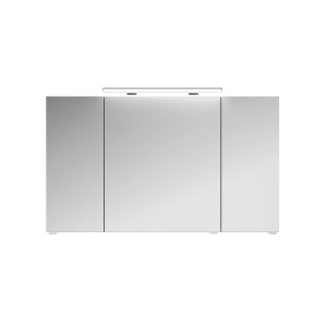 Pelipal Spiegelschrank Serie 4010 Graphit, 120 cm breit, mit Aufsatzleuchte. Badezimmerschrank mit drei Spiegeltüren.