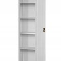 Jan Nowak grauer Aktenschrank ALEX, 185x45x40cm, mit offener Tür und 5 Regalböden.